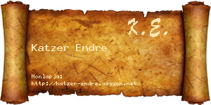 Katzer Endre névjegykártya